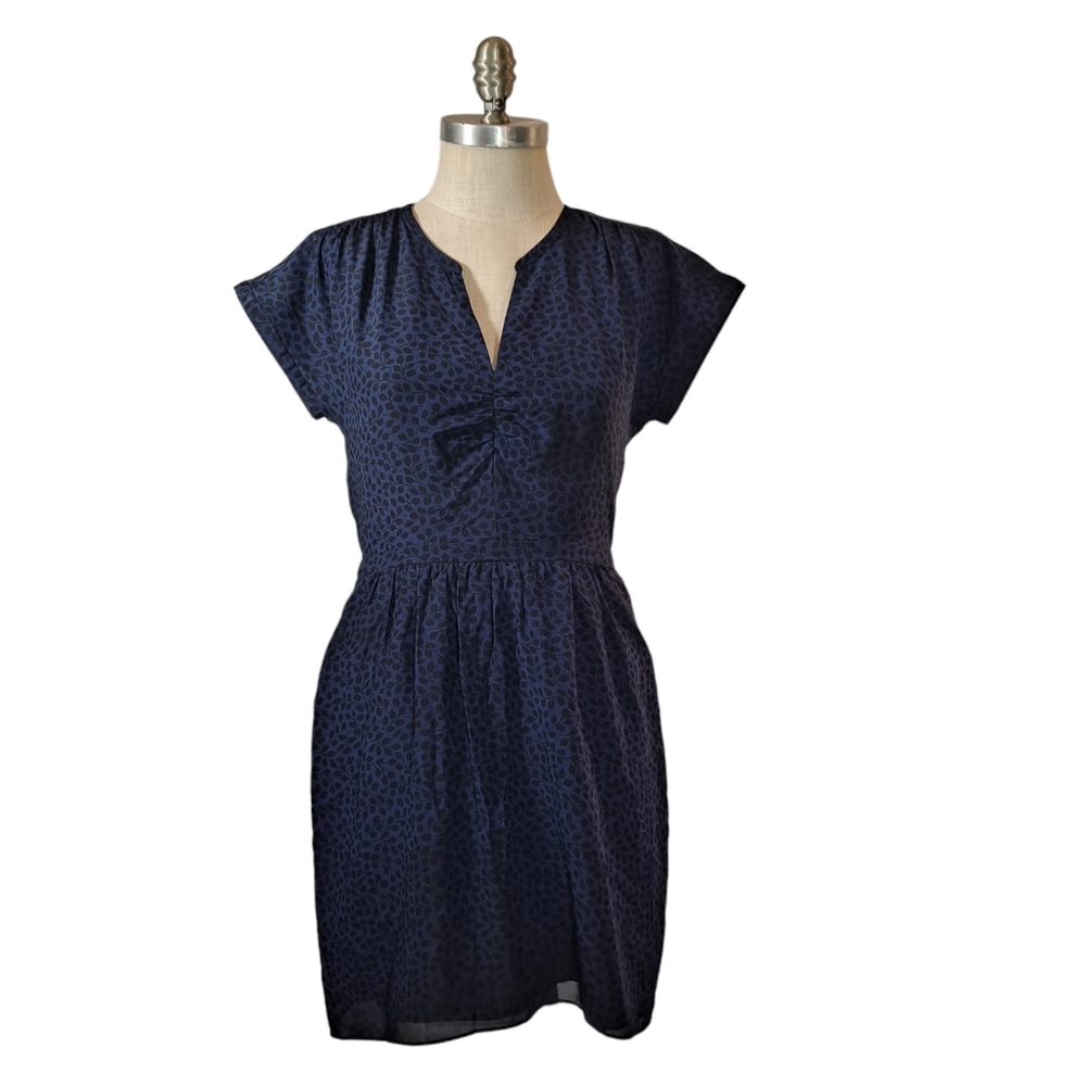 Madewell Silk Fable Dress In Leaf Shade Size 2